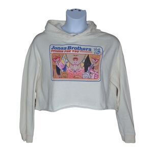 JONAS‎ BROTHERS Sucker For You lollipop cropped hooded tour sweatshirt L